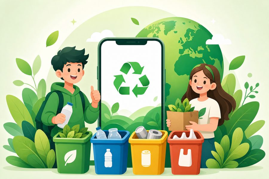 学员设计师作品 · 环保分类助手品牌视觉